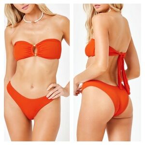 NEW L*Space Rocky Bikini Bottom Pimento Medium NWT RHRCC24
